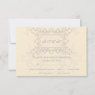Élégante carte RSVP de mariage violet
