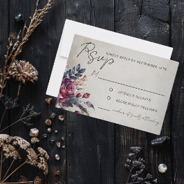 Elégante carte RSVP Gothique Purple Aquarelle Flor