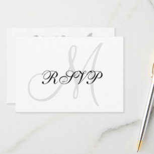 Elégante carte RSVP mariage avec Monogramme