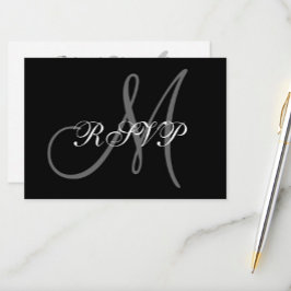 Elégante carte RSVP mariage avec Monogramme