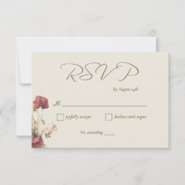 Elégante carte RSVP mariage Fleur sauvage Watercol