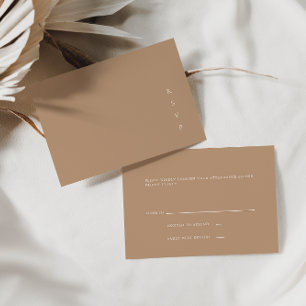 Élégante carte RSVP minimaliste Pale Taupe