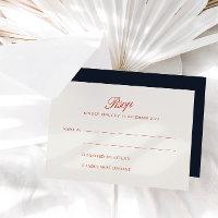 Elégante carte RSVP rouge et noir profond rétro