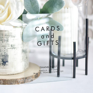 Elégante carte texte noir Cadeaux Mariage