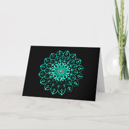 Élégante carte Turquoise Mandala Blank Note Card