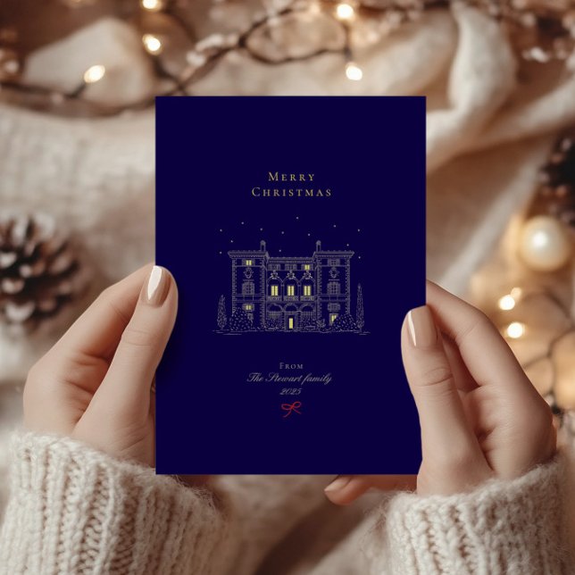 Élégante carte Vintage Joyeux Noël chic (Elegant Chic Vintage Merry Christmas Holiday Card)