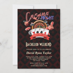 Elegante Casino-Nacht Vegas Junggesellen-Wochenend Einladung