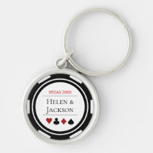 Elegante Casino Poker Chip Schwarz-weiße Hochzeit