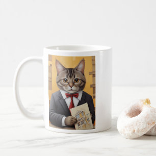 Elegante Cat Architect Kunst, Dichtung und Musik Kaffeetasse