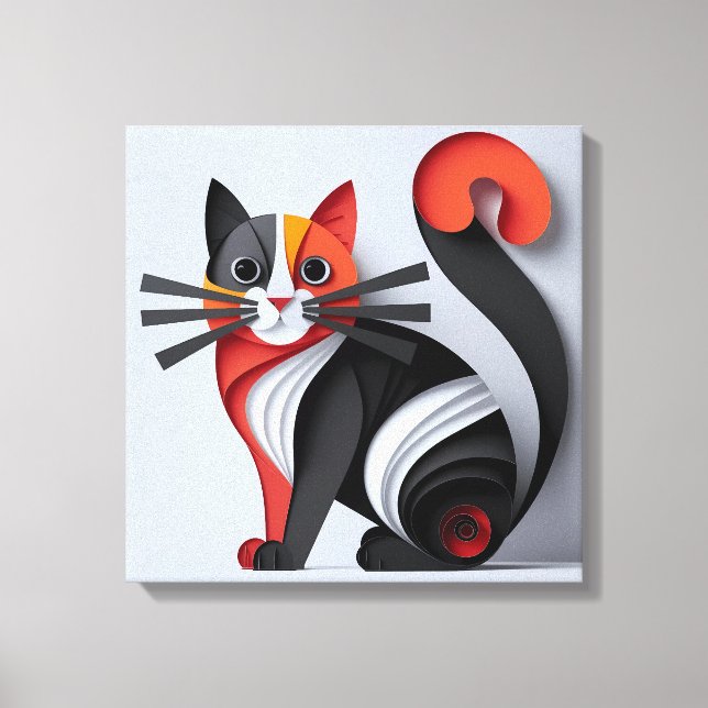 Elegante Cat Wall-Dekoration Leinwanddruck (Vorderseite)
