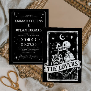 Elegante Celestial Lovers Tarot Card Hochzeit Einladung