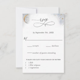 Elegante Celestial mit/ohne Mahlzeiten UAWG RSVP Karte