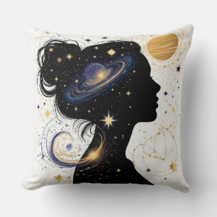 Elegante Celestial Woman Silhouette Kissen