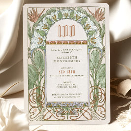 Elegante Centennial Celebration Art Nouveau Mucha Einladung