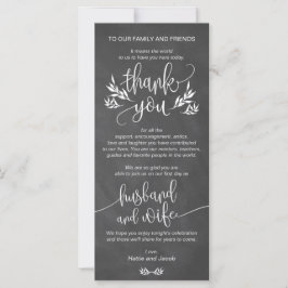 Elegante Chalk Floral Vielen Dank Platzierung Kart