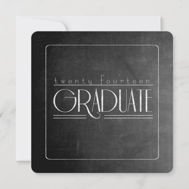 Elegante Chalkboard Abschluss Einladung (Vorderseite)