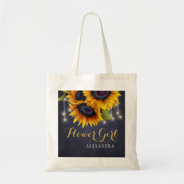 Elegante Chalkboard-Sonnenblumen Hochzeitsmädchen Tragetasche
