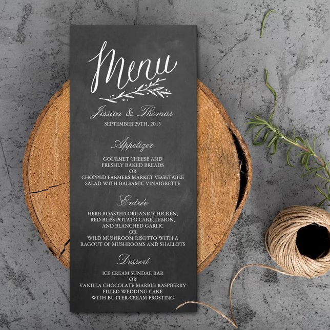 Elegante Chalkboard Wedding Menu Vorlagen (Von Creator hochgeladen)
