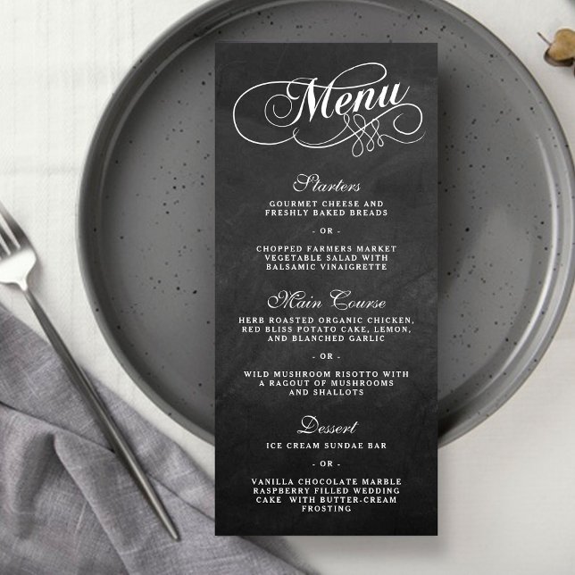 Elegante Chalkboard Wedding Menu Vorlagen (Von Creator hochgeladen)