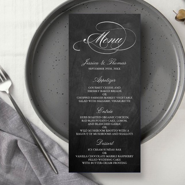 Elegante Chalkboard Wedding Menu Vorlagen (Von Creator hochgeladen)