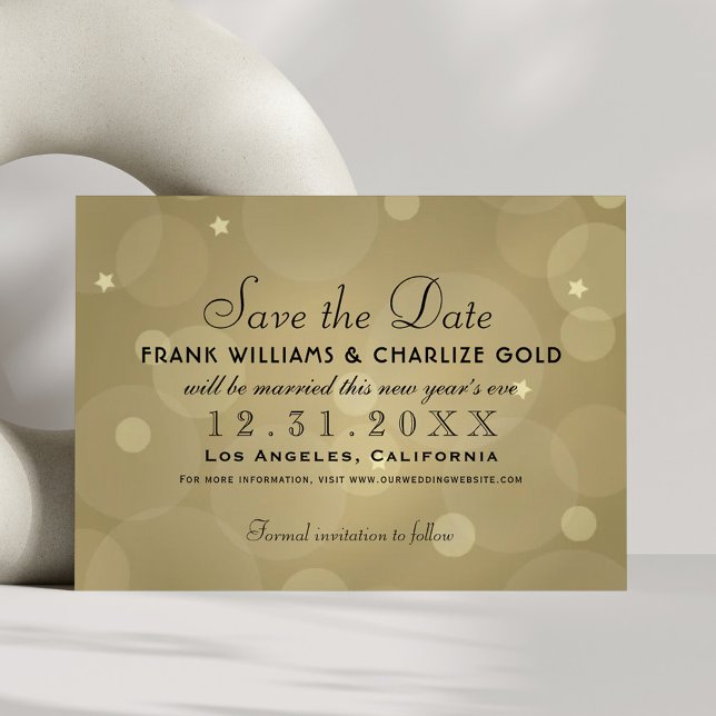 Elegante Champagne Gold Wedding Save The Date (Von Creator hochgeladen)