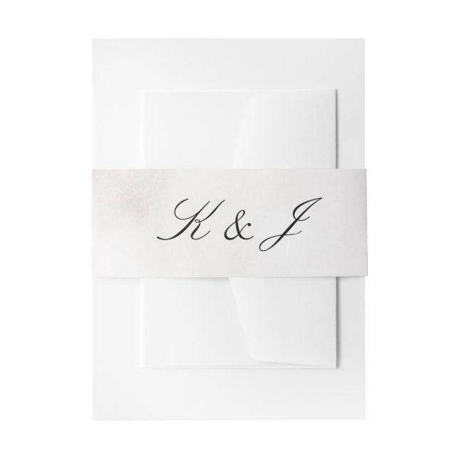Elegante Champagne Monogram Black Script Wedding Einladungsbanderole (Vorderseite Beispiel)