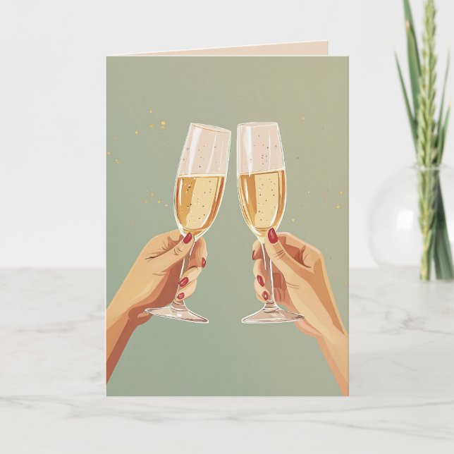 Elegante Champagne Toast Celebration Einladung (Vorderseite)