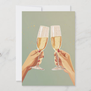 Elegante Champagne Toast Celebration Einladung