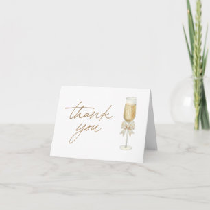 Elegante Champagner-Chic-Dankeskarten mit Schriftz Dankeskarte