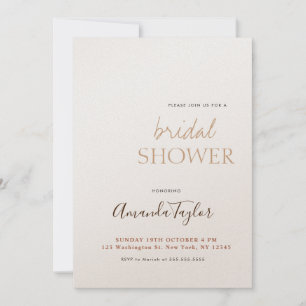 Elegante Champagner-Farben Minimalistischer Brautd Einladung