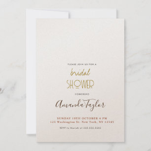 Elegante Champagner-Farben Minimalistischer Brautd Einladung