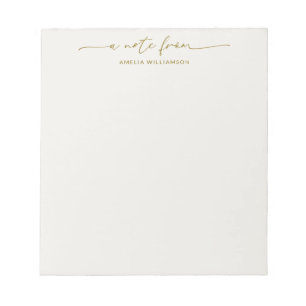Elegante Champagner-Schrift Kalligrafie Personalis Notizblock