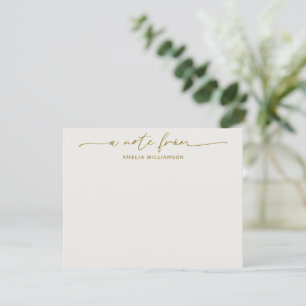 Elegante Champagner-Script-Kalligrafie personalisi Mitteilungskarte