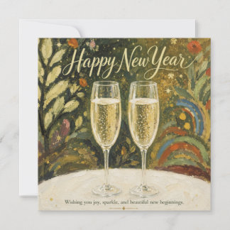Elegante Champagner-Trinkspruch-Volkskunst Frohes Karte
