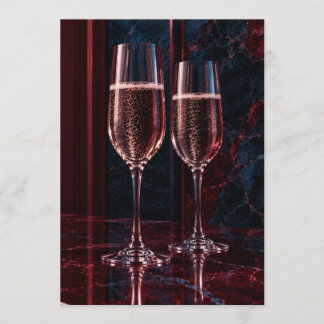 Elegante Champagnergläser Cocktailkarte Menükarte