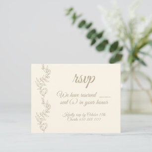 Elegante Champagnerzahl RSVP-Karte der Sitzplätze RSVP Karte