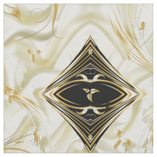 Elegante Champane Silk & Gold abstrakte Blume Fabr Stoff