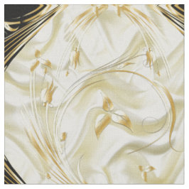 Elegante Champane Silk & Gold abstrakte Blume Stoff