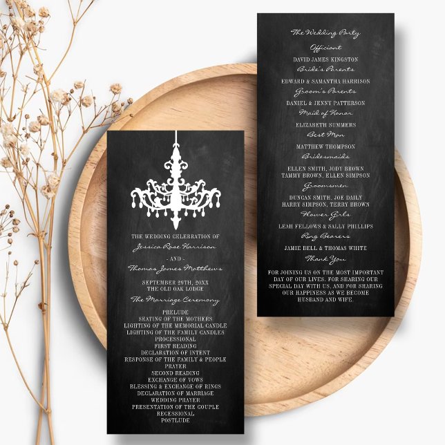 Elegante Chandelier Chalkboard Wedding Collection Programm (Von Creator hochgeladen)