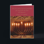 elegante Chanukka-Grußkarte Feiertagskarte<br><div class="desc">Dieses ist eine schöne Chanukka-Grußkarte,  die ein wunderbares menorah hat,  und goldener Davidsstern.</div>