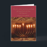 elegante Chanukka-Grußkarte Feiertagskarte<br><div class="desc">Dieses ist eine schöne Chanukka-Grußkarte, die ein wunderbares menorah hat, und goldener Davidsstern.</div>