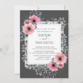 ELEGANTE CHARCOAL INVITE EINLADUNG