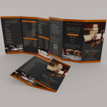Elegante Charcoal-Orange-Notar Tri-Fold-Broschüre
