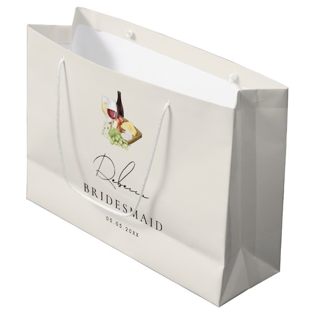 Elegante Charcuterie Wine & Chefkoch Große Geschenktüte (Vorderseite Schrägansicht)