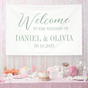 Elegante Charm Green Wildblume Wed Seating Charts Banner