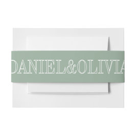 Elegante Charm Green Wildblume Wedding Einladungsbanderole