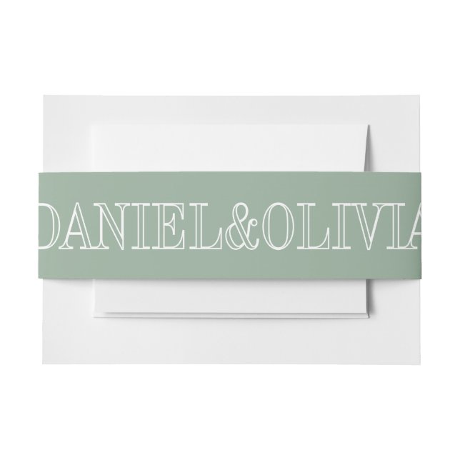 Elegante Charm Green Wildblume Wedding Einladungsbanderole (Vorderseite Beispiel)