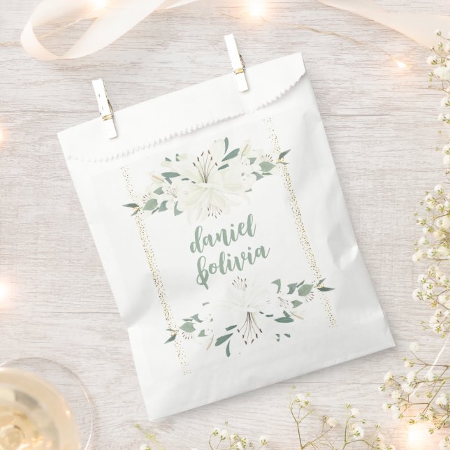 Elegante Charm Green Wildblume Wedding Geschenktütchen (Ausgeschnitten)