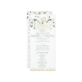 Elegante Charm Green Wildblume Wedding Programs