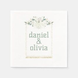 Elegante Charm Green Wildblume Wedding Serviette
